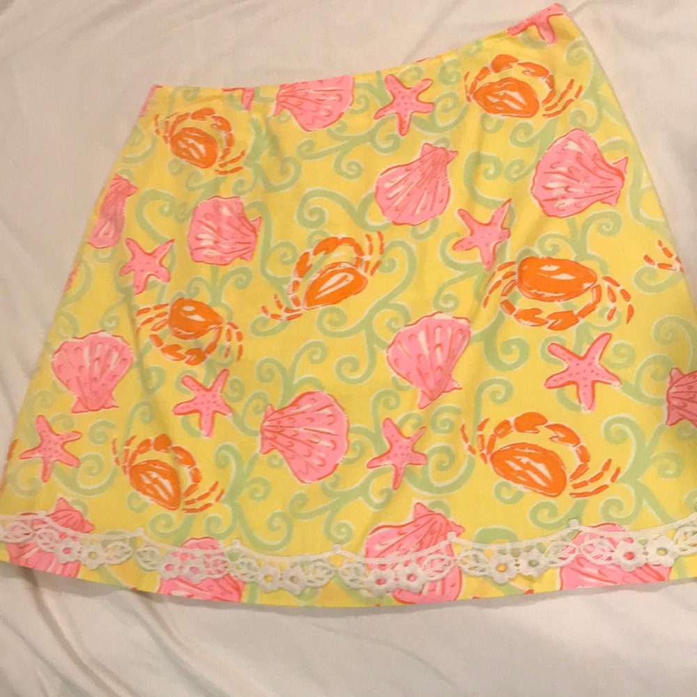 Lilly Pulitzer Skirt Shells sand Crabs Size 8